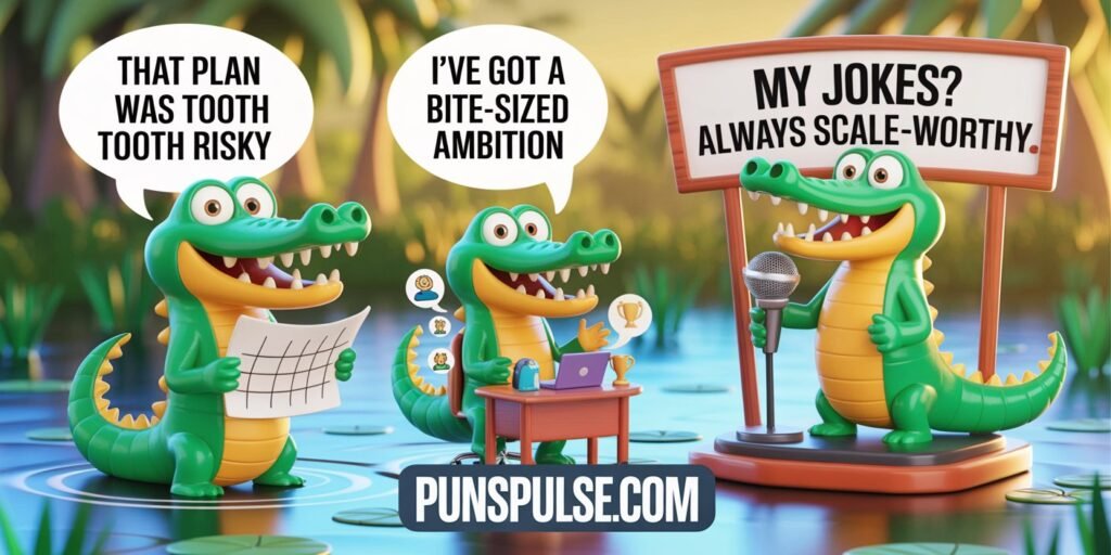 Alligator Puns
alligators with funny puns