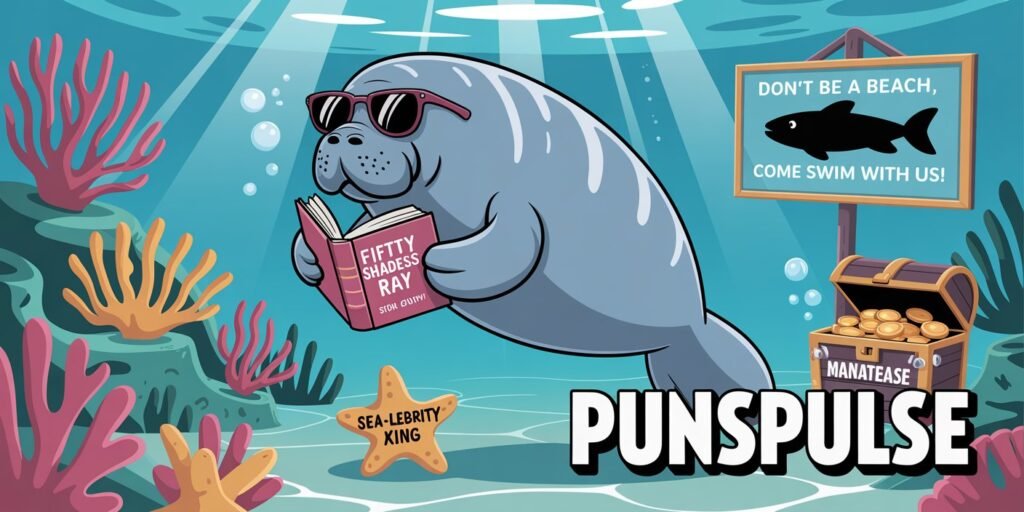 Manatee Puns
manatees under water with puns