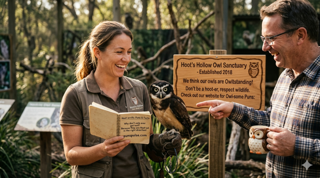 a feature image showing puns related to Owl Puns