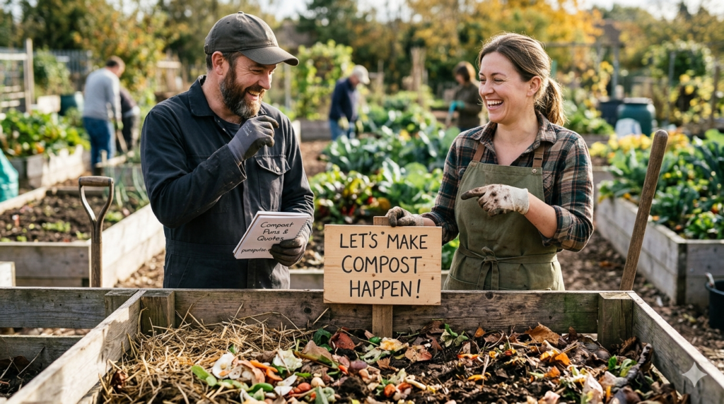 a feature image showing puns related to Compost Puns