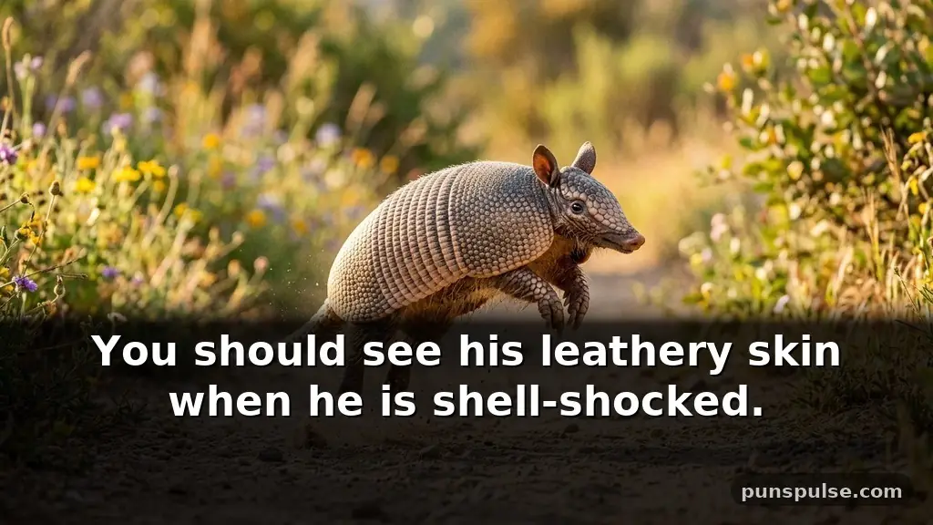 Funny armadillo puns about their armored shells