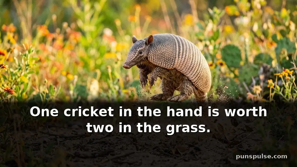 Playful armadillo puns based on insectivore diets
