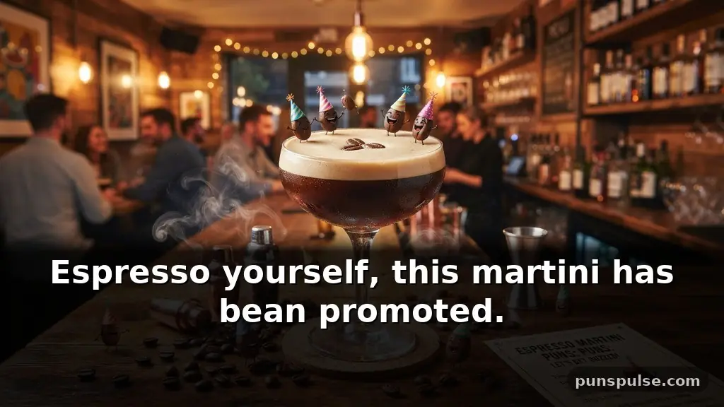 Funny espresso martini puns about coffee