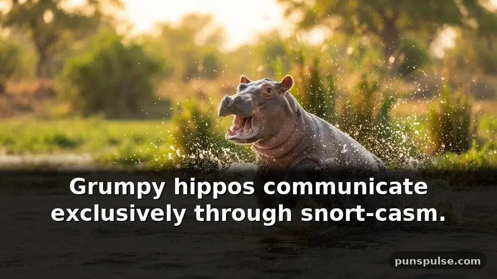 Hippo puns about moods and behavior