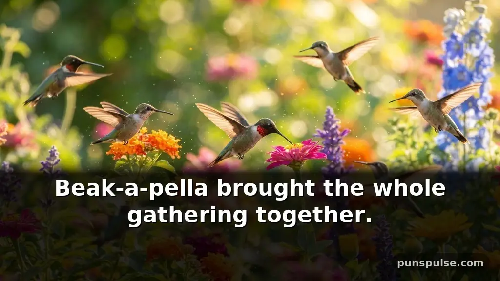 Clever hummingbird puns about groups and flock names