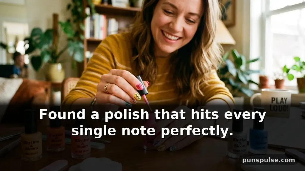 Clever nail polish puns based on musical terminology