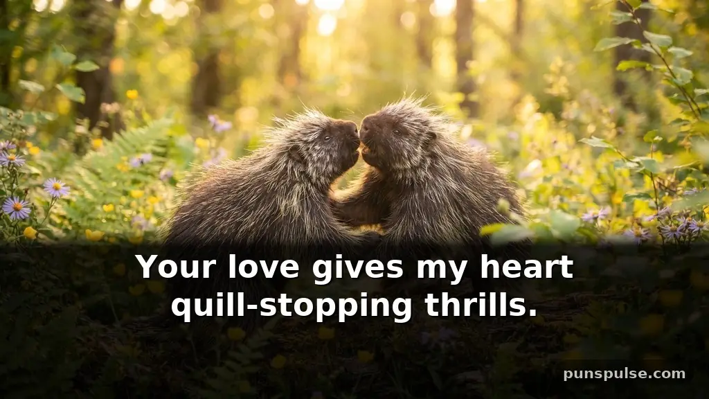 Porcupine love puns for cards and sweet messages