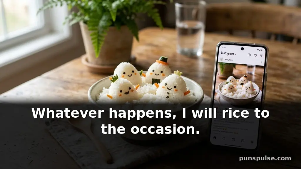 Funny rice pun ideas for social media