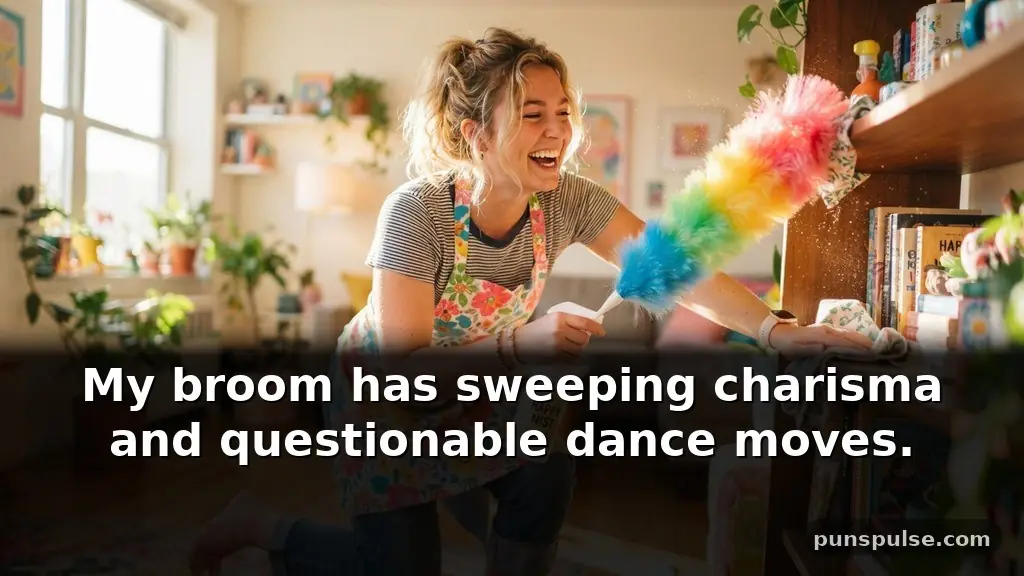 Funny chore puns about cleaning tools