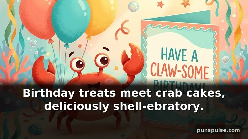 Crab puns for birthday cards and cheerful celebrations