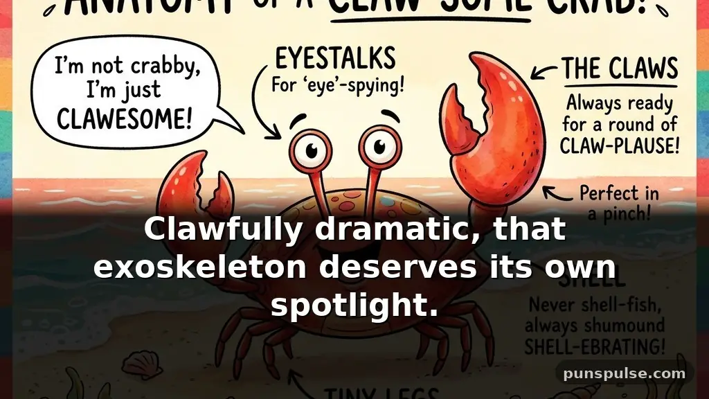 Funny crab puns about claws, shells, and body parts