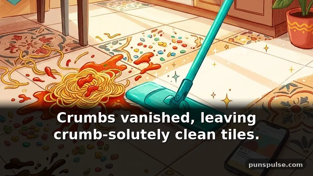 Mopping puns for Instagram captions about food spills