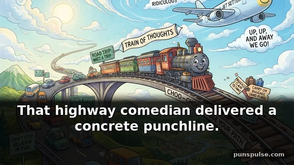 Travel stupid puns about roads, trains, and flights